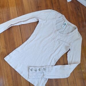 Free People Cream Knit Top